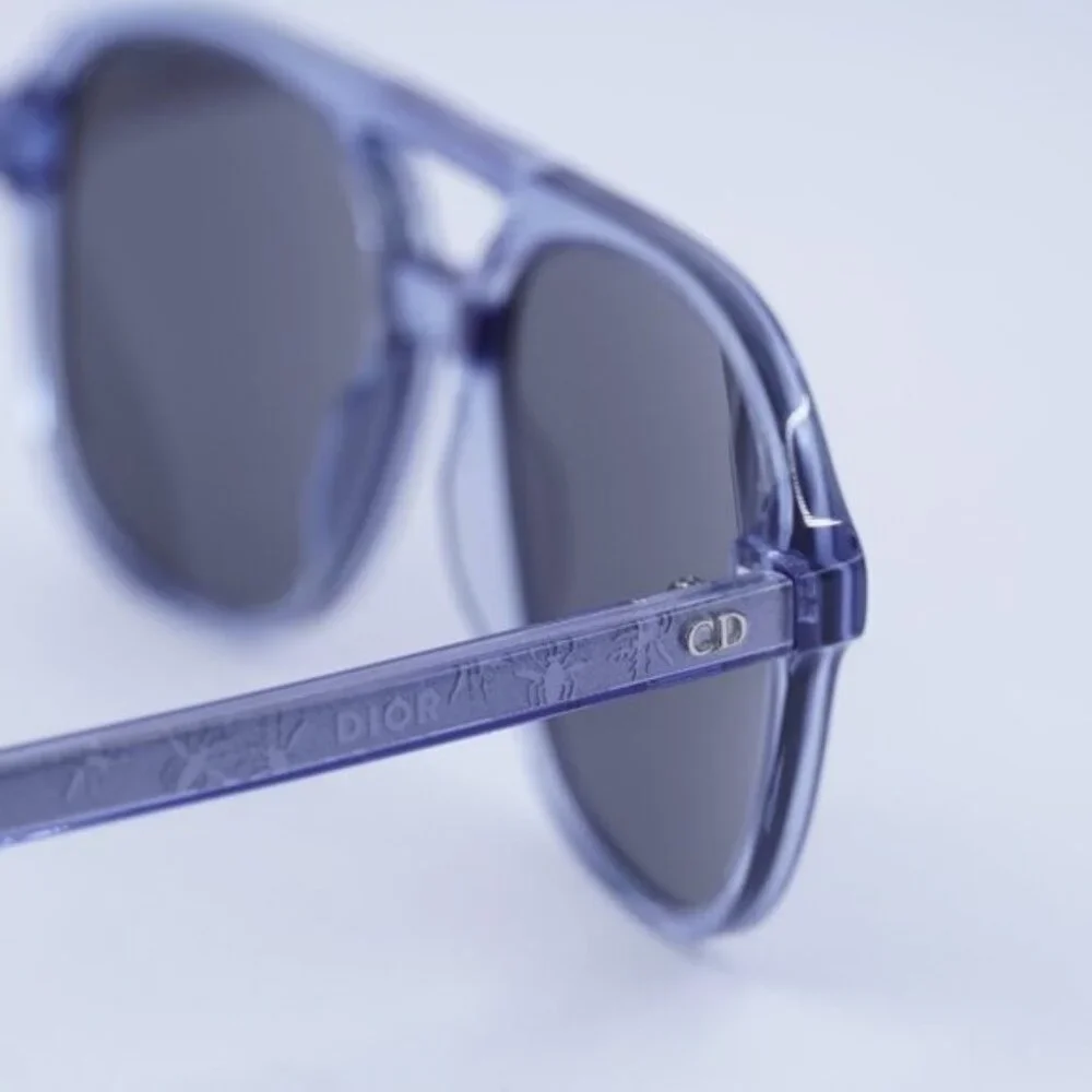 Dior INDIOR N1I 80A4 Sunglasses Transparent Blue Square Frame, Mirror Lenses